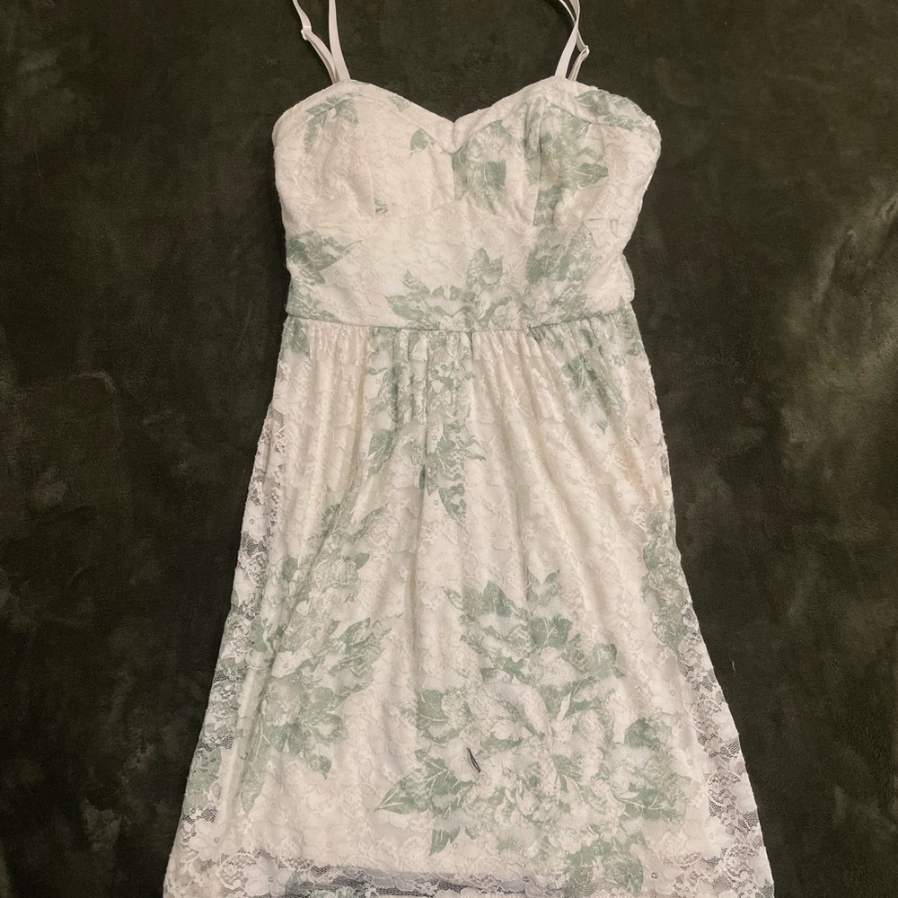 As U Wish White and Green Dress